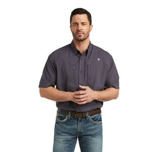Ariat Men's VENTTEK Woven Charcoal Grey Button Down Shirt 10034961 Size Medium M